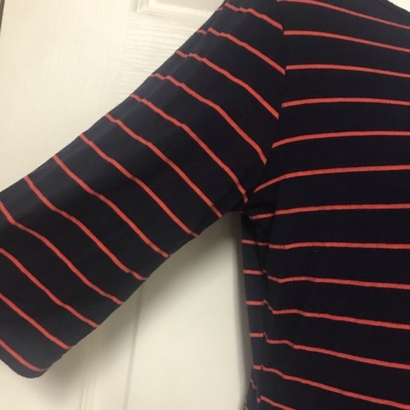 Green Envelope Medium Striped Top Navy Red - Picture 2 of 4